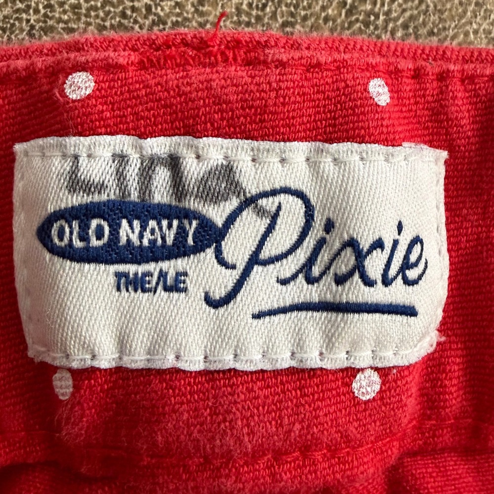 Old Navy Pixie Pants Womens 10 Regular Red Polka Dot Ankle Length Slim Trousers - Picture 2 of 14